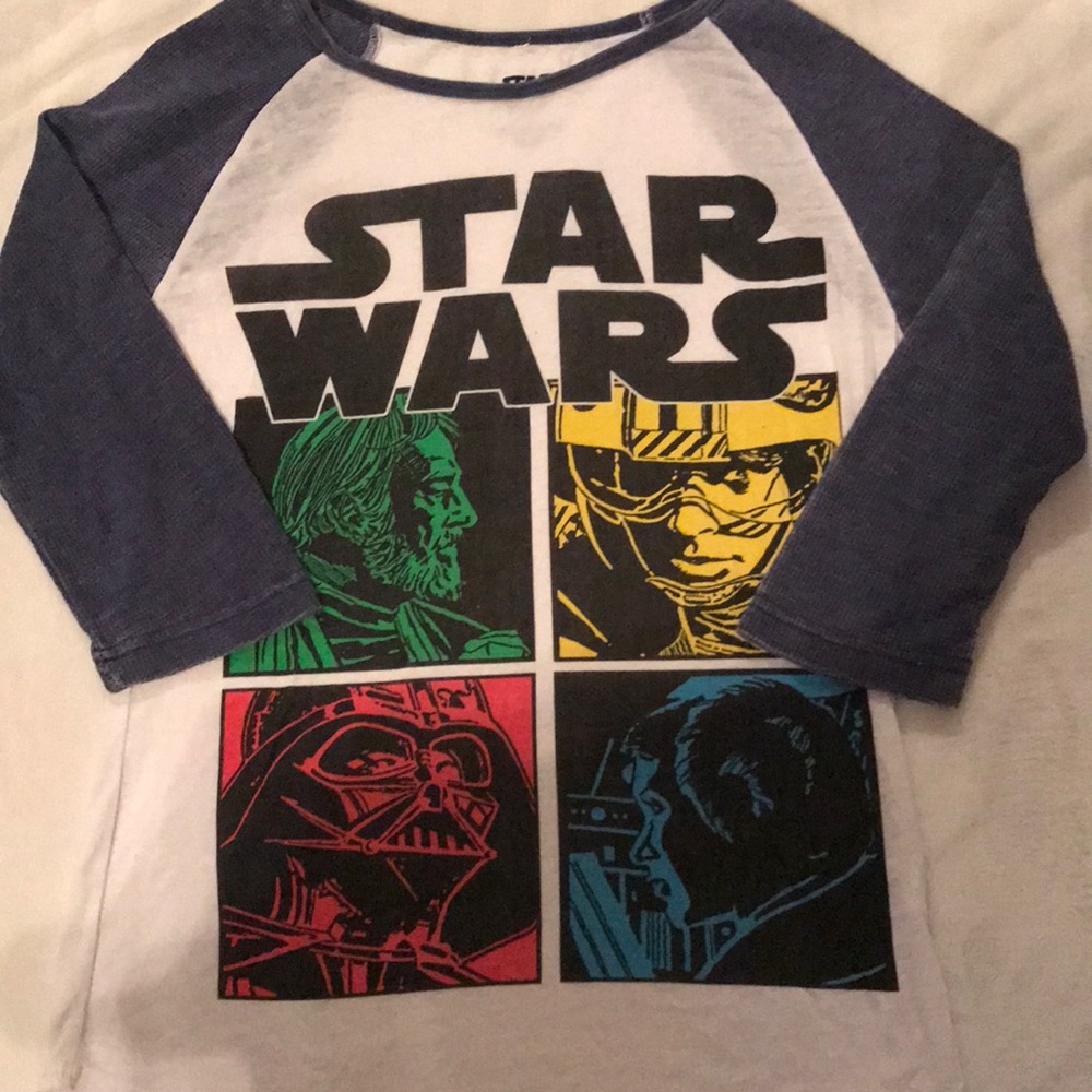 Star Wars baseball style shirt. 3/4 length sleeves